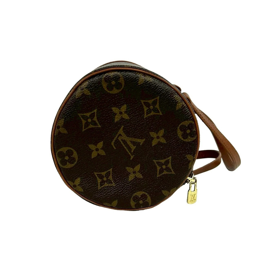 LOUIS VUITTON Authentic Vintage Brown Monogram Leather Papillon 26 Boston Bag - Picture 6 of 9
